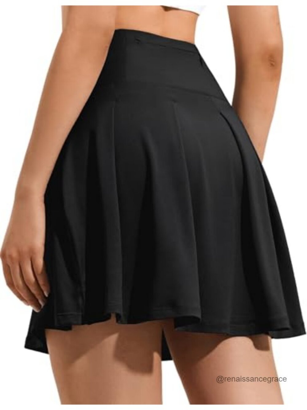 High Waisted Pleated A-Line Tennis Skort with Pockets 18" Modest Athletic Skirt